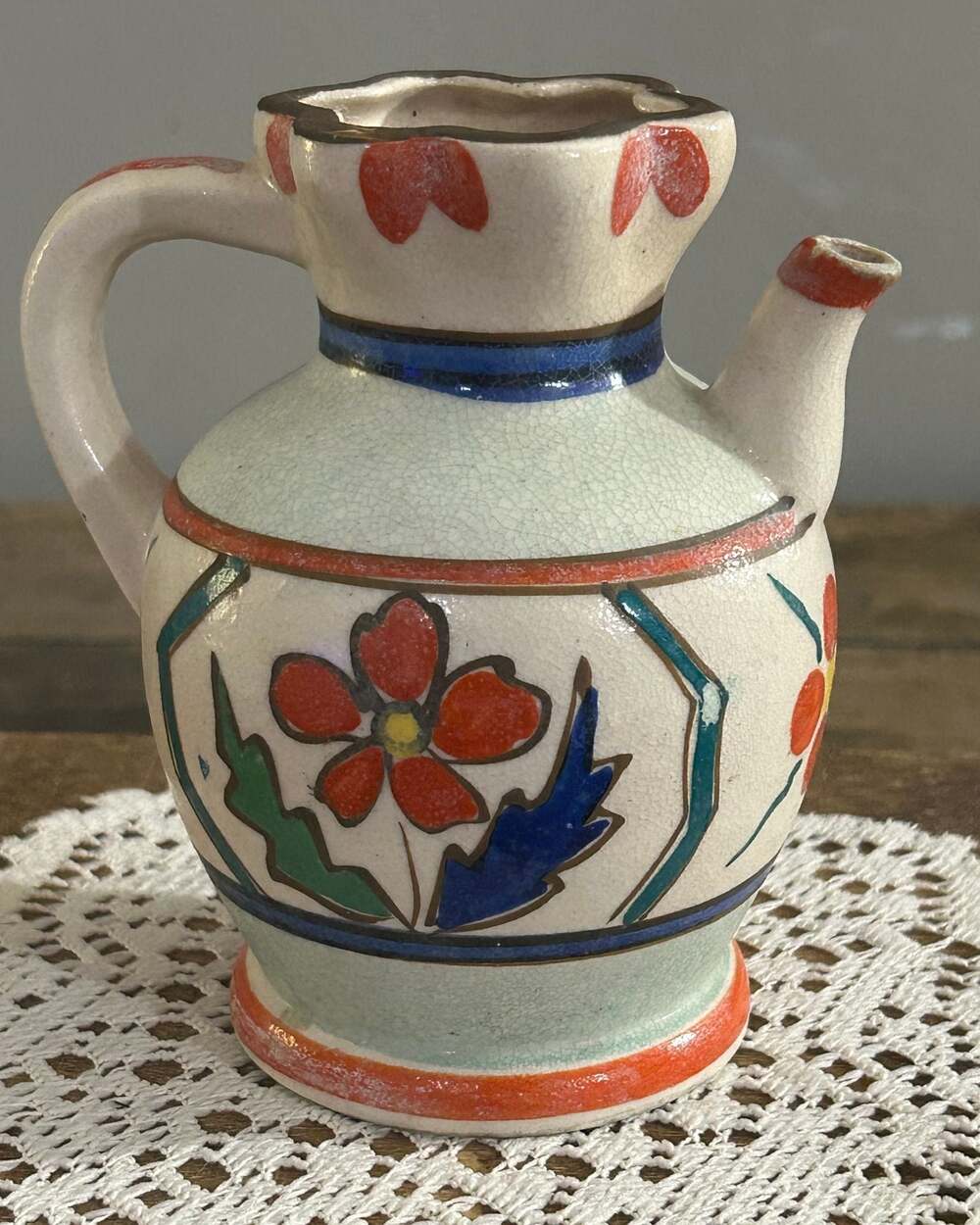 Vintage Ceramic Floral Pitcher